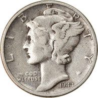 Monnaie, États-Unis, Mercury Dime, Dime, 1944, U.S. Mint, Philadelphie, TTB - 1916-1945: Mercury (kwik)