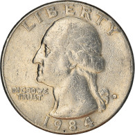 Monnaie, États-Unis, Washington Quarter, 1984, Denver, TTB - 1932-1998: Washington