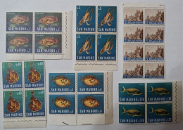 1966 San Marino, 5 Quartine + Blocco Da 8 Valori - Nuovi MNH ** - Unused Stamps