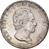Monnaie, États Italiens, SARDINIA, Carlo Felice, 5 Lire, 1827, Genoa, SUP+ - Piemont-Sardinien-It. Savoyen