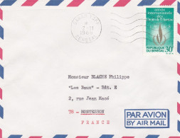 SENEGAL -1968 -lettre De DAKAR YOFF Pour MONTESSON-78 (France) Timbre Droits De L'homme Seul Sur Lettre  Cachet - Sénégal (1960-...)