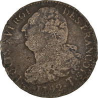 Monnaie, France, Louis XVI, 2 Sols, 1792, Saumur, TB, Bronze, Gadoury:25 - Otros & Sin Clasificación