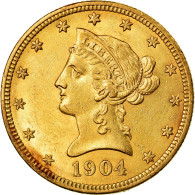 Monnaie, États-Unis, Coronet Head, $10, Eagle, 1904, U.S. Mint, Philadelphie - 10$ - Eagles - 1866-1907: Coronet Head (Tête Couronnée)