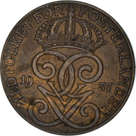 Monnaie, Suède, Gustaf V, 2 Öre, 1937, TTB, Bronze, KM:778 - Suède
