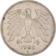 Monnaie, République Fédérale Allemande, 5 Mark, 1988, Hamburg, TTB - 5 Marchi