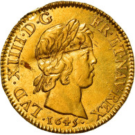 Monnaie, France, Louis XIV, Louis D'or à La Mèche Courte, Louis D'Or, 1645 - 1643-1715 Luigi XIV El Re Sole