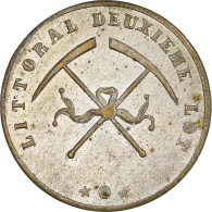 Jeton, France, Littoral Deuxième Lot, 50 Centimes, Cie. Des Mines, SUP, Silver - Monétaires / De Nécessité