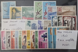 1958 E 1961 San Marino, 7 Serie Complete-nuovi 25 Valori+2  P.A. -MNH ** - Ungebraucht