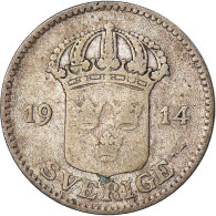 Monnaie, Suède, Gustaf V, 25 Öre, 1914, TB, Argent, KM:785 - Suède