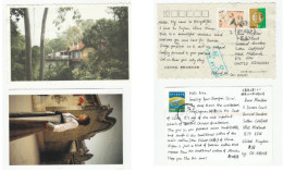 2 Postcards CHINA Bird Stamps Birds To Gb  Postcard - Briefe U. Dokumente