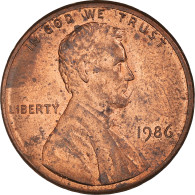 Monnaie, États-Unis, Lincoln Cent, Cent, 1986, U.S. Mint, Philadelphie, TB - 1959-…: Lincoln, Memorial Reverse