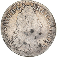Monnaie, France, Louis XIV, 10 Sols Aux Insignes, 10 Sols-1/8 Ecu, 1706, Rennes - 1643-1715 Ludwig XIV.