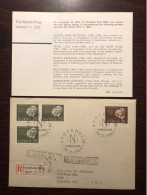 SWEDEN FDC COVER REGISTERED LETTER TO USSR 1963 YEAR NOBEL PRIZE CURIE FINSEN HEALTH MEDICINE STAMPS - FDC