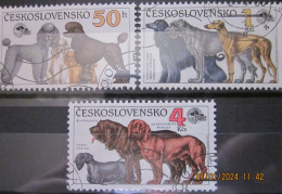 CZECHOSLOVAKIA 1990 ~ S.G. 3030 - 3032, ~ INTER CANIS DOG SHOW. ~ VFU #03235 - Oblitérés