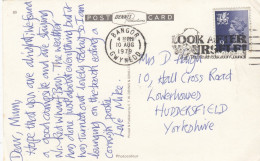 Postcard Genealogy Mrs Hough Hall Cross Road Huddersfield PU 1979 Slogan Cancel My Ref B14887 - Genealogie