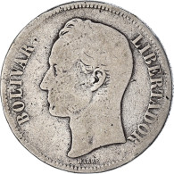 Monnaie, Venezuela, Gram 25, 5 Bolivares, 1888, B+, Argent, KM:24.1 - Venezuela