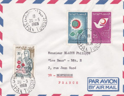 TUNISIE -1969--lettre SFAX  Pour Montesson-78 (France),.timbres "croissant Rouge "(2 Valeurs)+ Produits Tunisie ..cachet - Tunesien (1956-...)