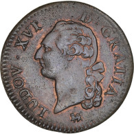 Monnaie, France, Louis XVI, Sol Ou Sou, Sol, 1791, Paris, TTB+, Cuivre - 1774-1791 Ludwig XVI.