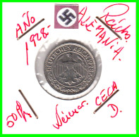 GERMANY REPÚBLICA DE WEIMAR 50 REICHSPFENNIG ( 1928 CECA - D )  (REICHSPFENNIG KM # 40 - 50 Renten- & 50 Reichspfennig