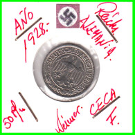 GERMANY REPÚBLICA DE WEIMAR 50 REICHSPFENNIG ( 1928 CECA - F )  (REICHSPFENNIG KM # 40 - 50 Renten- & 50 Reichspfennig