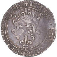 Monnaie, France, Charles VII, Gros De Roi, 1422-1461, Lyon, TTB+, Billon - 1422-1461 Charles VII Le Victorieux