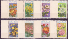 North Vietnam 1974 Vintage Stamp Set Chrysanthemum  MNH - Vietnam