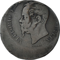Monnaie, Italie, Vittorio Emanuele II, 5 Centesimi, 1862, Naples, Casquette - 1861-1878 : Victor Emmanuel II