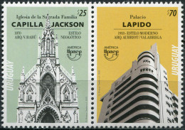 URUGUAY - 2020 - BLOCK OF 2 STAMPS MNH ** - Architecture - Uruguay