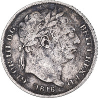 Monnaie, Grande-Bretagne, George III, 6 Pence, 1816, Londres, TB+, Argent - G. 6 Pence