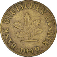 Monnaie, République Fédérale Allemande, 10 Pfennig, 1949, Karlsruhe, TB+ - 10 Pfennig