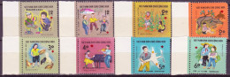 1970 North Vietnam Stamps Block 4 Children's Activities Scott # 571-578 MNH - Vietnam