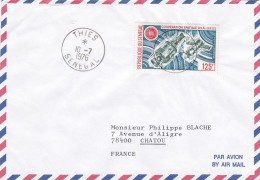 SENEGAL-1976--lettre THIES Pour CHATOU-78 (France),.timbre"coopération Spatiale USA-URSS"seul Sur Lettre  ..cachet - Sénégal (1960-...)