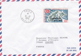 SENEGAL-1976--lettre THIES Pour CHATOU-78 (France),.timbre"coopération Spatiale USA-URSS"surchargé  Lettre .cachet - Senegal (1960-...)