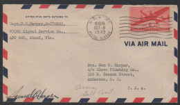 GOLD COAST - ACCRA -WWII / 1943 USA - APO 606 COVER ==> USA. (ref 3412) - Goudkust (...-1957)