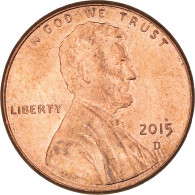 Monnaie, États-Unis, Cent, 2015, Denver, TTB, Copper Plated Zinc - 1959-…: Lincoln, Memorial Reverse