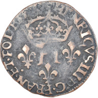 Monnaie, France, Henri III, Double Sol Parisis, 1585, Amiens, Faux D'Epoque - 1574-1589 Henri III