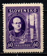 SLOVACCHIA - 1939 - Rev. Josef Murgas And Radio Towers - SENZA GOMMA - Unused Stamps