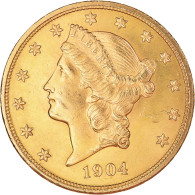 Monnaie, États-Unis, Double Eagle, 20 Dollars, 1904, Philadelphie, TTB+, Or - 20$ - Double Eagles - 1877-1901: Coronet Head (Tête Couronnée)