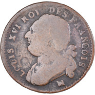 Monnaie, France, Louis XVI, 12 Deniers, 1792⸱4, Marseille, TB, Bronze - Altri & Non Classificati