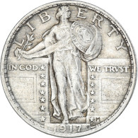 Monnaie, États-Unis, Standing Liberty Quarter, Quarter, 1917, U.S. Mint - 1916-1930: Standing Liberty (Liberté Debout)