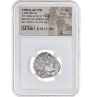 Monnaie, Attique, Tétradrachme, Ca. 440-404 BC, Athènes, Gradée, NGC, Ch AU - Greche