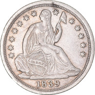 Monnaie, États-Unis, Seated Liberty Half Dime, 1839-O, U.S. Mint, New Orleans - Medios  Dimes