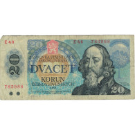 Billet, Tchécoslovaquie, 20 Korun, 1988, B, Fayette:95 - Tchécoslovaquie