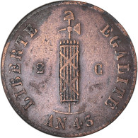 Monnaie, Haïti, 2 Centimes, 1846/AN 43, TTB+, Cuivre, KM:26 - Haiti