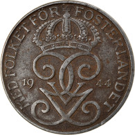 Monnaie, Suède, Gustaf V, 5 Öre, 1944, TB+, Iron, KM:812 - Suède
