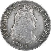 Monnaie, France, Louis XIV, 1/4 Ecu Aux 8 L, 1691, Paris, Réformé, TTB+ - 1643-1715 Ludwig XIV.