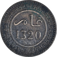 Monnaie, Maroc, 'Abd Al-Aziz, 10 Mazunas, AH 1320/1902, TB+, Bronze, KM:17.2 - Maroc