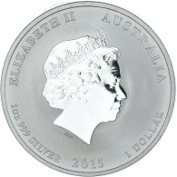Monnaie, Australie, Année De La Chèvre, 1 Dollar, 1 Oz, 2015, SPL+, Argent - Dollar