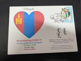 10-3-2024 (2 Y 37) COVID-19 4th Anniversary - Mongolia - 10 March 2024 (with OZ COVID-19 Doctor Stamp) - Malattie