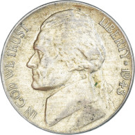 Monnaie, États-Unis, Jefferson Nickel, 5 Cents, 1943, U.S. Mint, Philadelphie - 1938-…: Jefferson